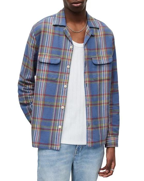Ripalta Cotton Plaid Relaxed Fit Button Down Shirt 