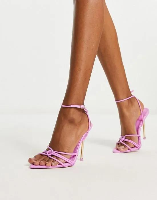 Risque strappy heeled sandals in bright pink