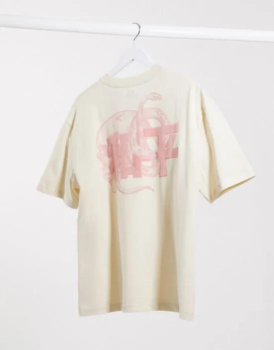 River Island t-shirt with back print in stone