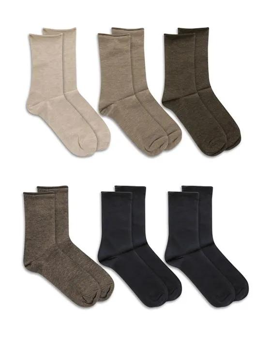 Roll Top Trouser Socks, Set of 6