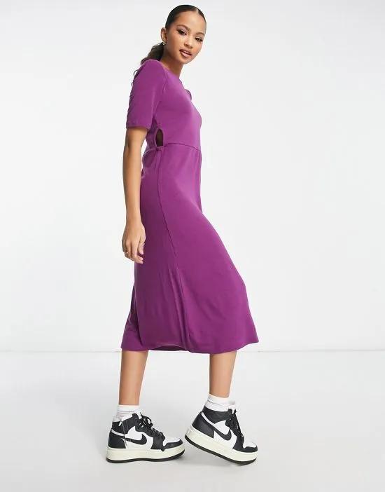 rosa maxi dress with cut out detail in purple
