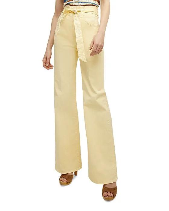 Rosanna High Rise Straight Leg Jeans in Pale Yellow
