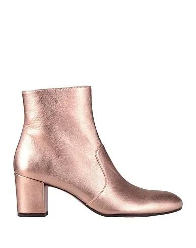 Rose gold Leather Ankle boot