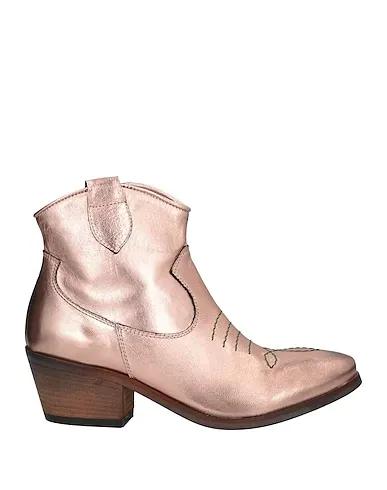 Rose gold Leather Ankle boot