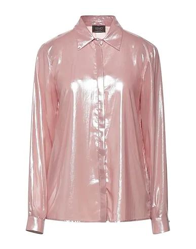 Rose gold Satin Solid color shirts & blouses