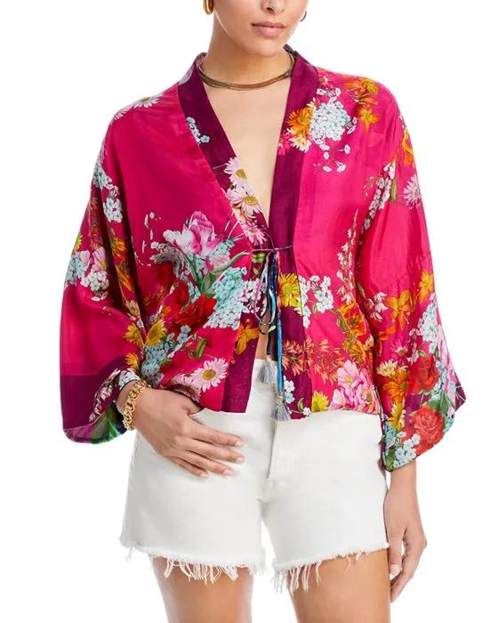 Rose Makenna Silk Reversible Kimono