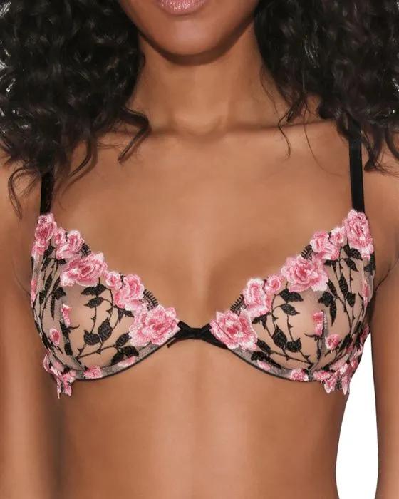 Roses and Thorns Embroidered Demi Bra