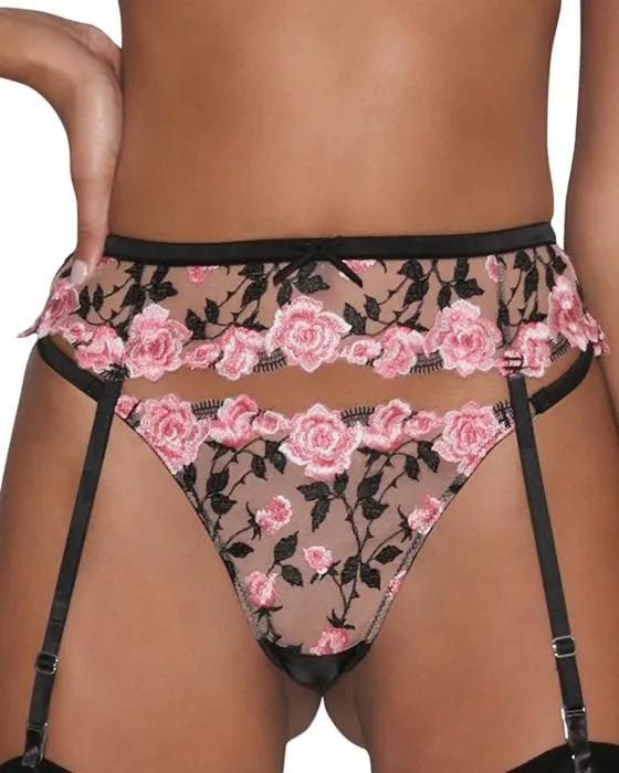 Roses & Thorns Embroidery Thong