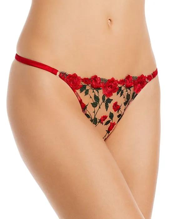 Roses & Thorns Embroidery Thong