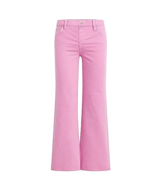 Rosie High-Rise Wide Leg Ankle with Covered Button Fly in Fuchsia Pink Clean