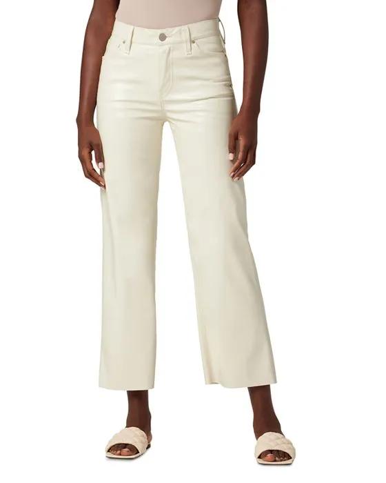 Rosie High Rise Wide Leg Jeans in Patent Egret