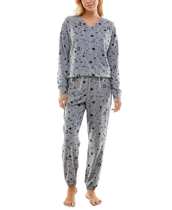 Roudelain Women's Butterknit Printed Pajamas Set