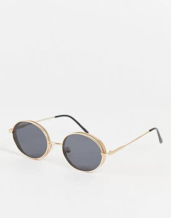 round sunglasses with gold frame