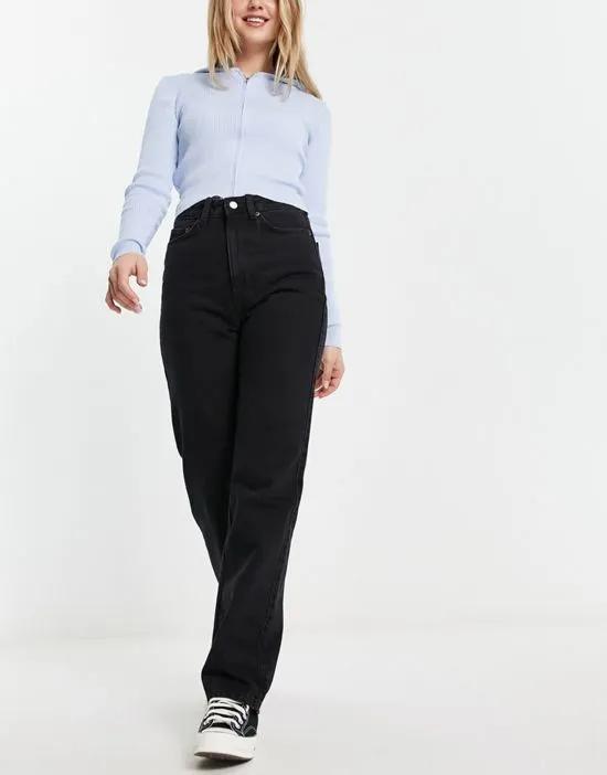 Rowe Extra high waist straight fit jeans in echo black