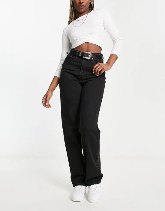 Rowe extra high waist straight jeans in black