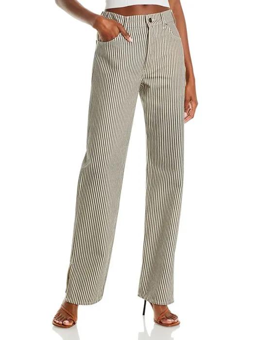 Roy Cotton High Rise Jeans in Stripe