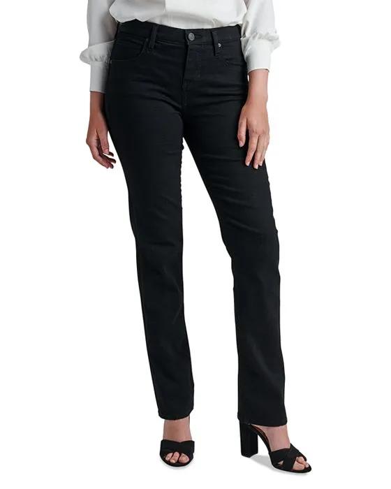 Ruby Mid Rise Straight Leg Jeans in Black Void