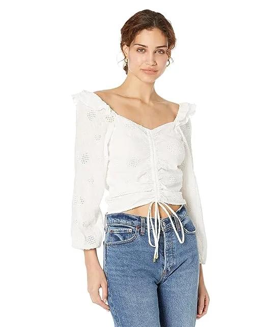 Ruche Front Ruffle Top