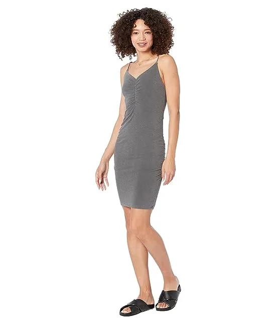Ruched Strap Dress in Cotton Spandex