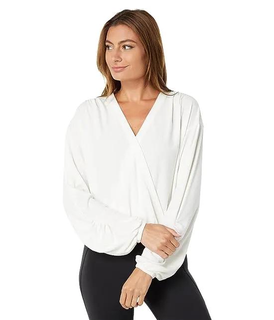 Ruched Surplice Pullover