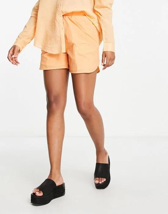 ruched waist shorts in orange - part of a set