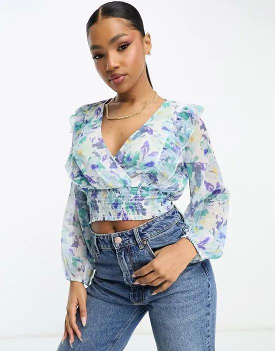 ruffle blouse in floral print