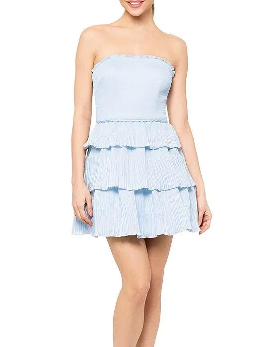 Ruffled Strapless Party Dress