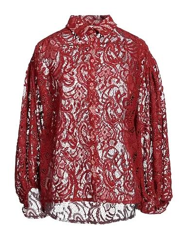 Rust Bouclé Lace shirts & blouses