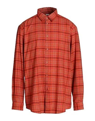 Rust Checked shirt VISCOSE CHECKS OVER-SIZE SHIRT