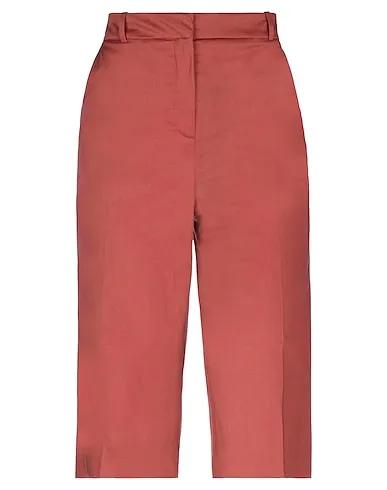 Rust Cotton twill Cropped pants & culottes