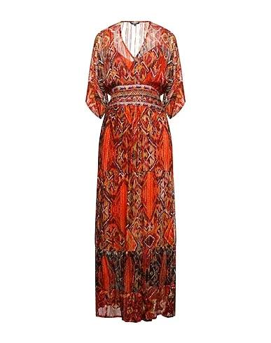 Rust Crêpe Long dress