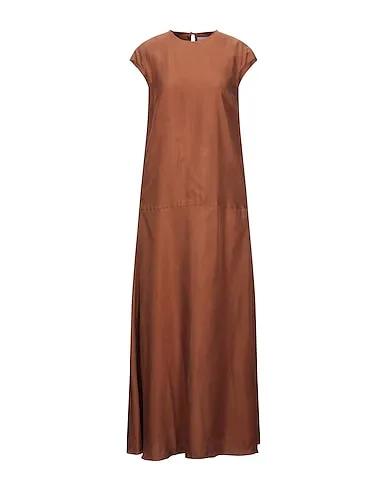 Rust Crêpe Long dress