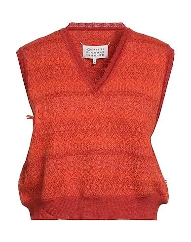 Rust Knitted Sleeveless sweater