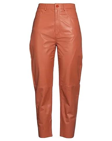 Rust Leather Casual pants