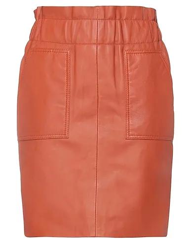 Rust Leather Mini skirt