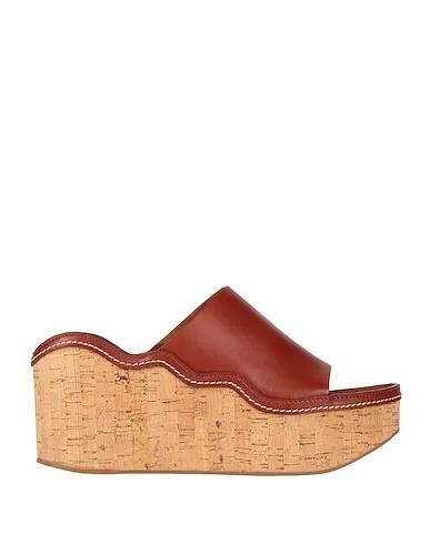 Rust Leather Mules and clogs