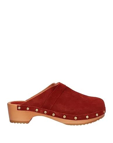 Rust Leather Mules and clogs