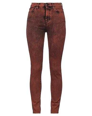 Rust Plain weave Denim pants