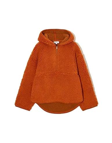 Rust Plain weave Hooded sweatshirt