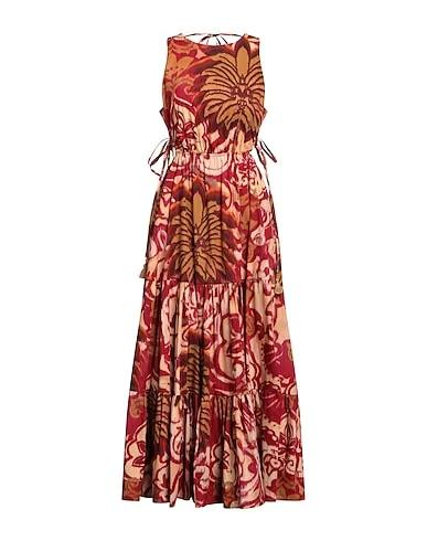 Rust Plain weave Long dress