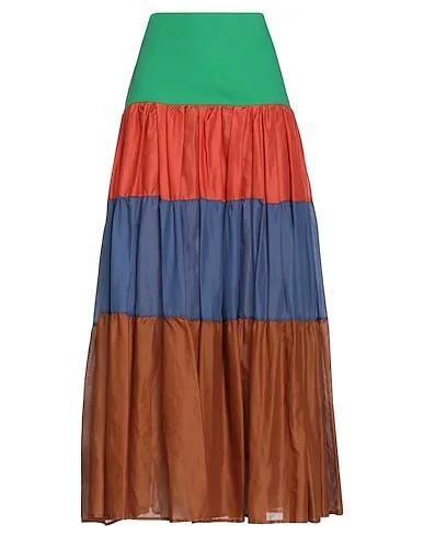 Rust Plain weave Maxi Skirts