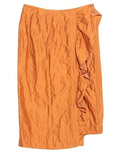 Rust Plain weave Midi skirt
