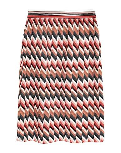 Rust Plain weave Midi skirt