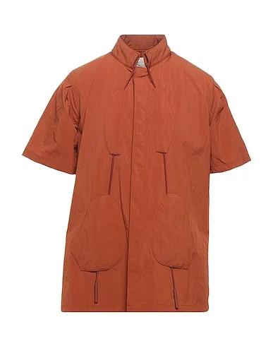 Rust Plain weave Solid color shirt
