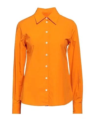 Rust Plain weave Solid color shirts & blouses