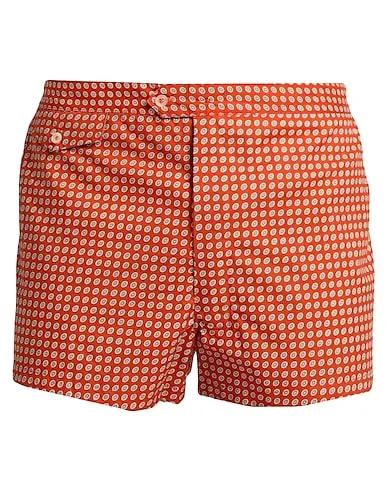 Rust Plain weave Swim shorts