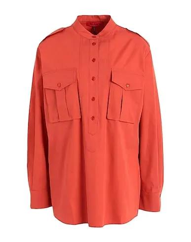 Rust Poplin Solid color shirts & blouses