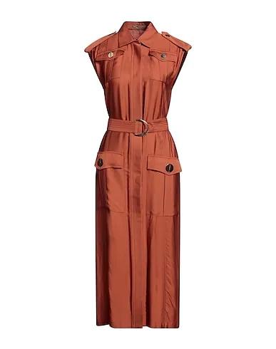 Rust Satin Midi dress