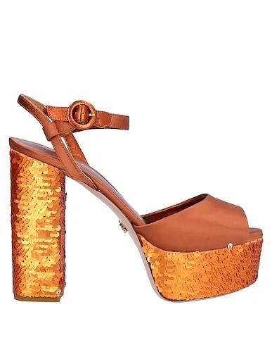 Rust Satin Sandals