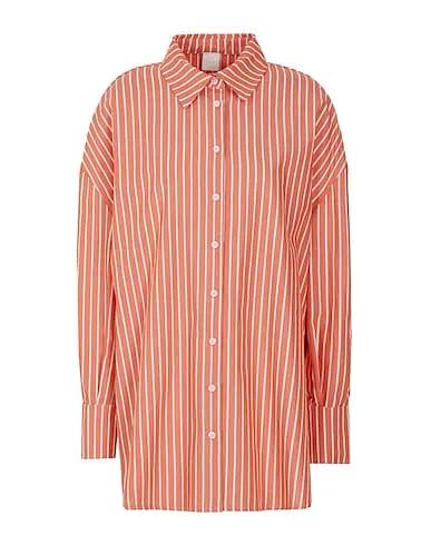 Rust Striped shirt PRINTED COTTON OVERSIZE BOYFRIEND SHIRT

